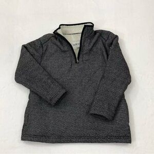 Orvis Classic Collection Men M Sherpa Lined 1/4 Zip Fleece Sweater Jacket Gray